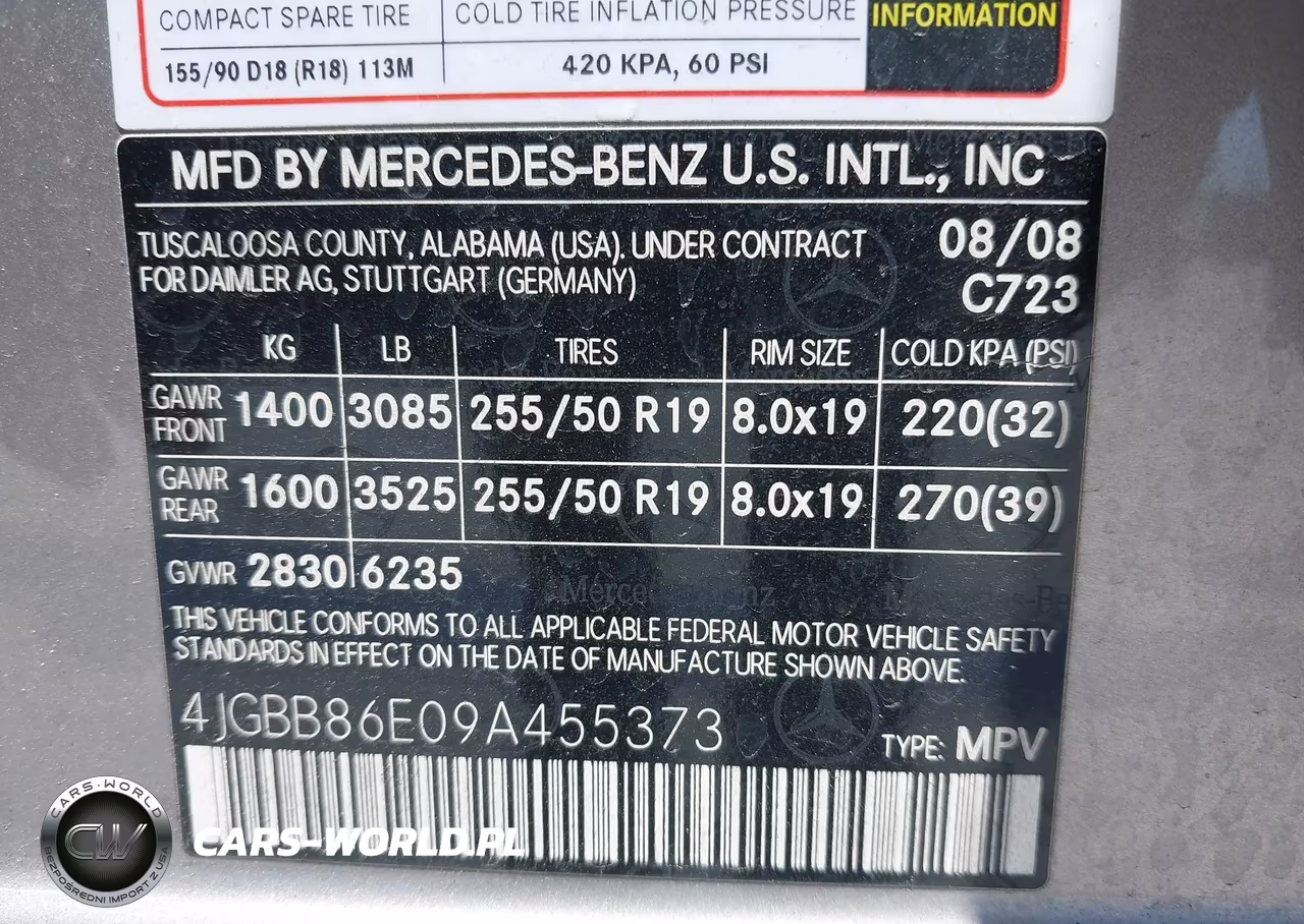 2009 Mercedes-Benz Ml 350 4Matic VIN:4JGBB86E09A455373 - 9