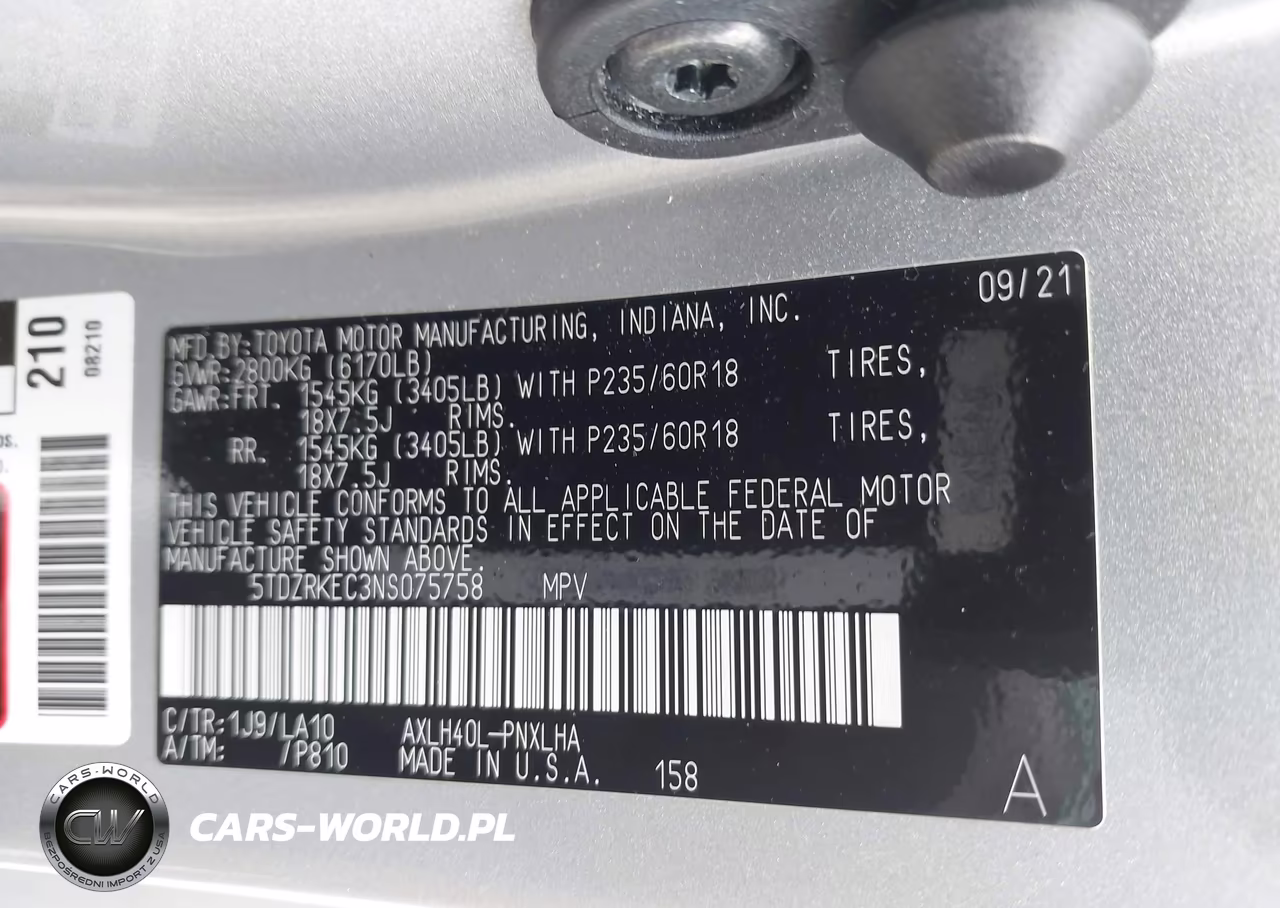 2022 Toyota Sienna Limited VIN:5TDZRKEC3NS075758 - 9