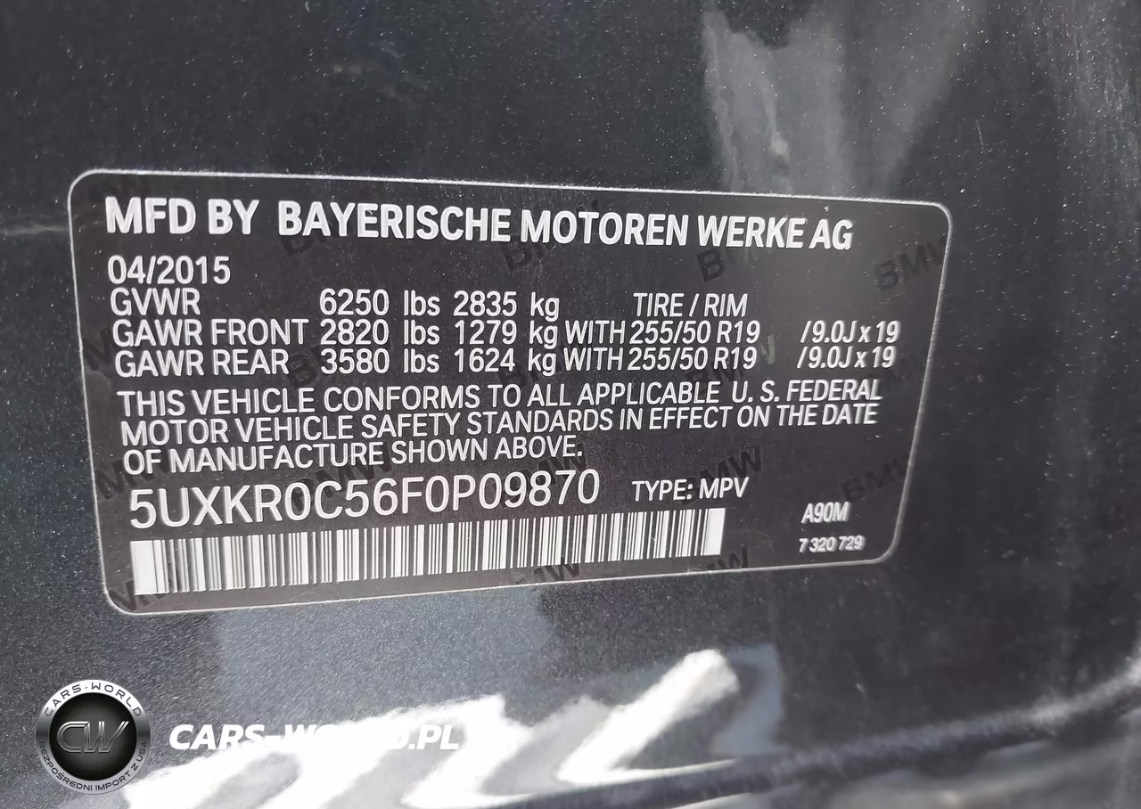 2015 BMW X5 xDrive35I VIN:5UXKR0C56F0P09870 - 9