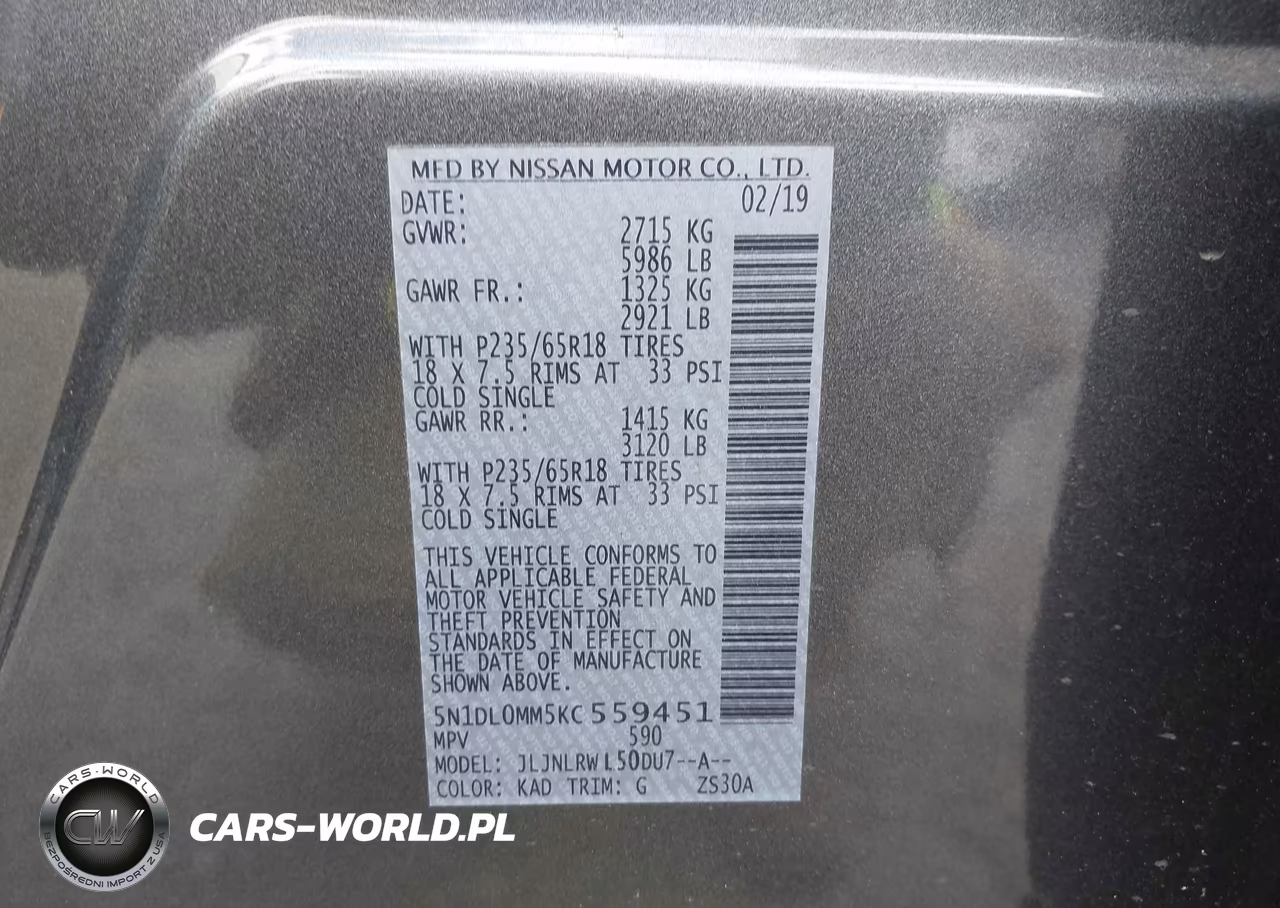 2019 Infiniti Qx60 Luxe VIN:5N1DL0MM5KC559451 - 9