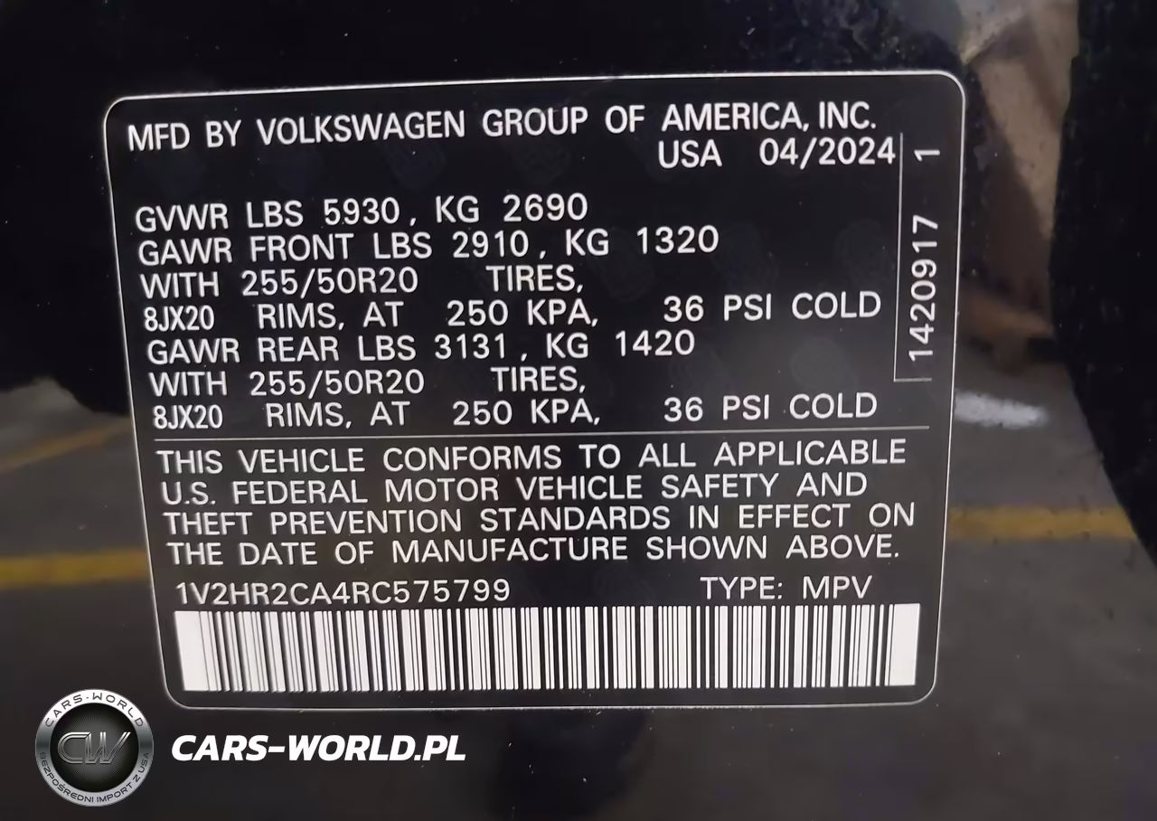 2024 Volkswagen Atlas 2.0T Se W-Technology VIN:1V2HR2CA4RC575799 - 9