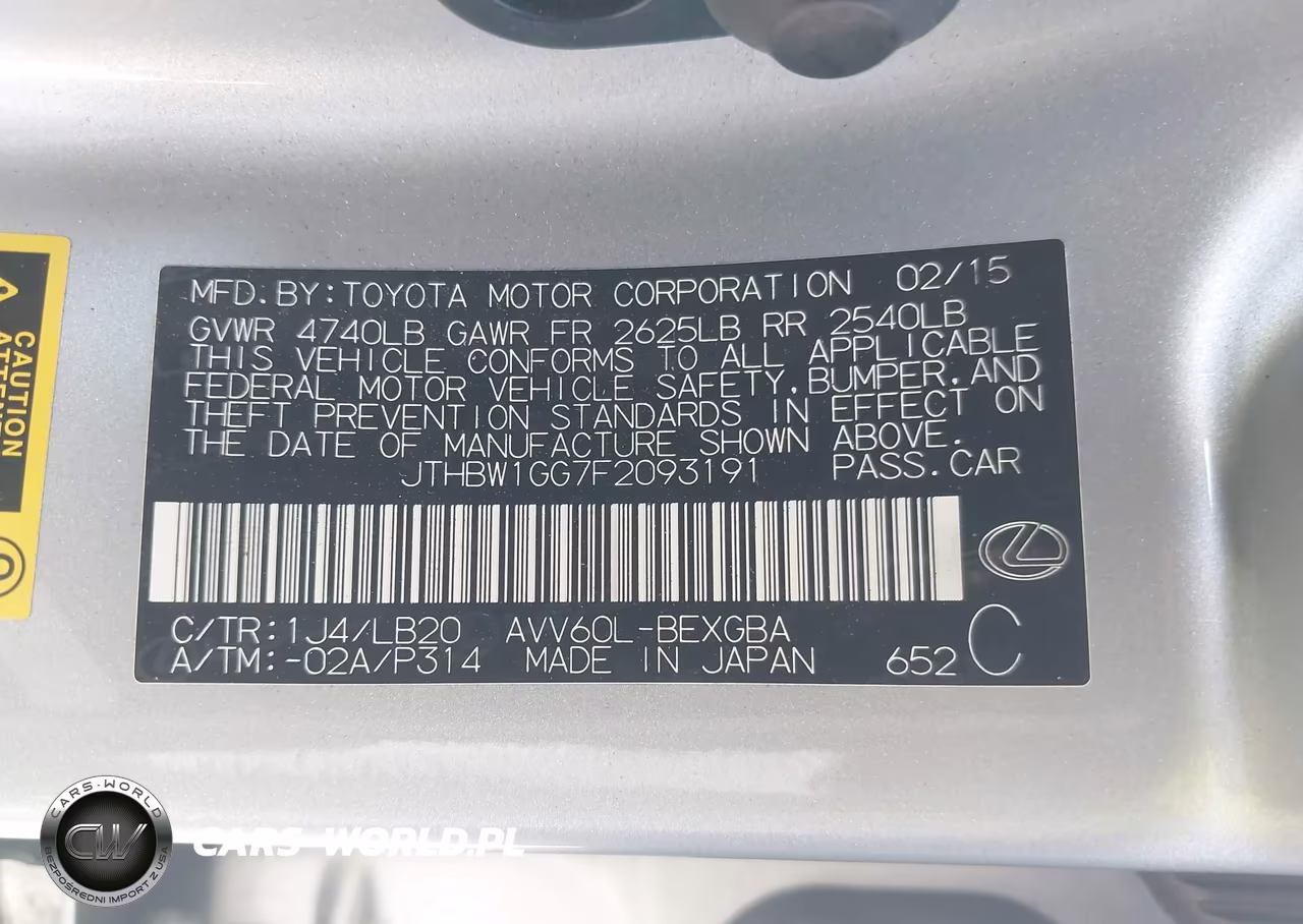 2015 Lexus Es 300H VIN:JTHBW1GG7F2093191 - 9