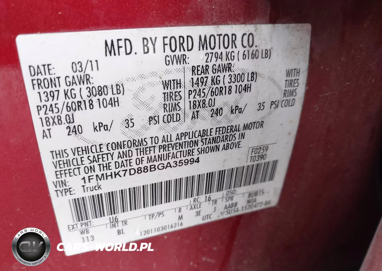 2011 Ford Explorer Xlt VIN:1FMHK7D88BGA35994 - 9