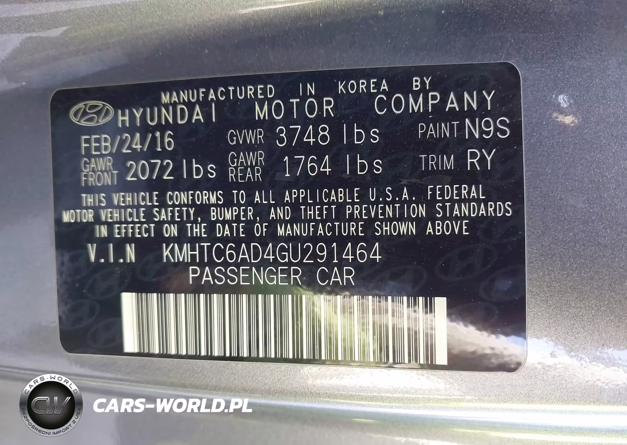 2016 Hyundai Veloster VIN:KMHTC6AD4GU291464 - 9