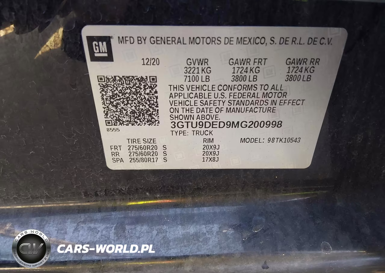 2021 GMC Sierra 1500 4Wd Short Box Slt VIN:3GTU9DED9MG200998 - 9