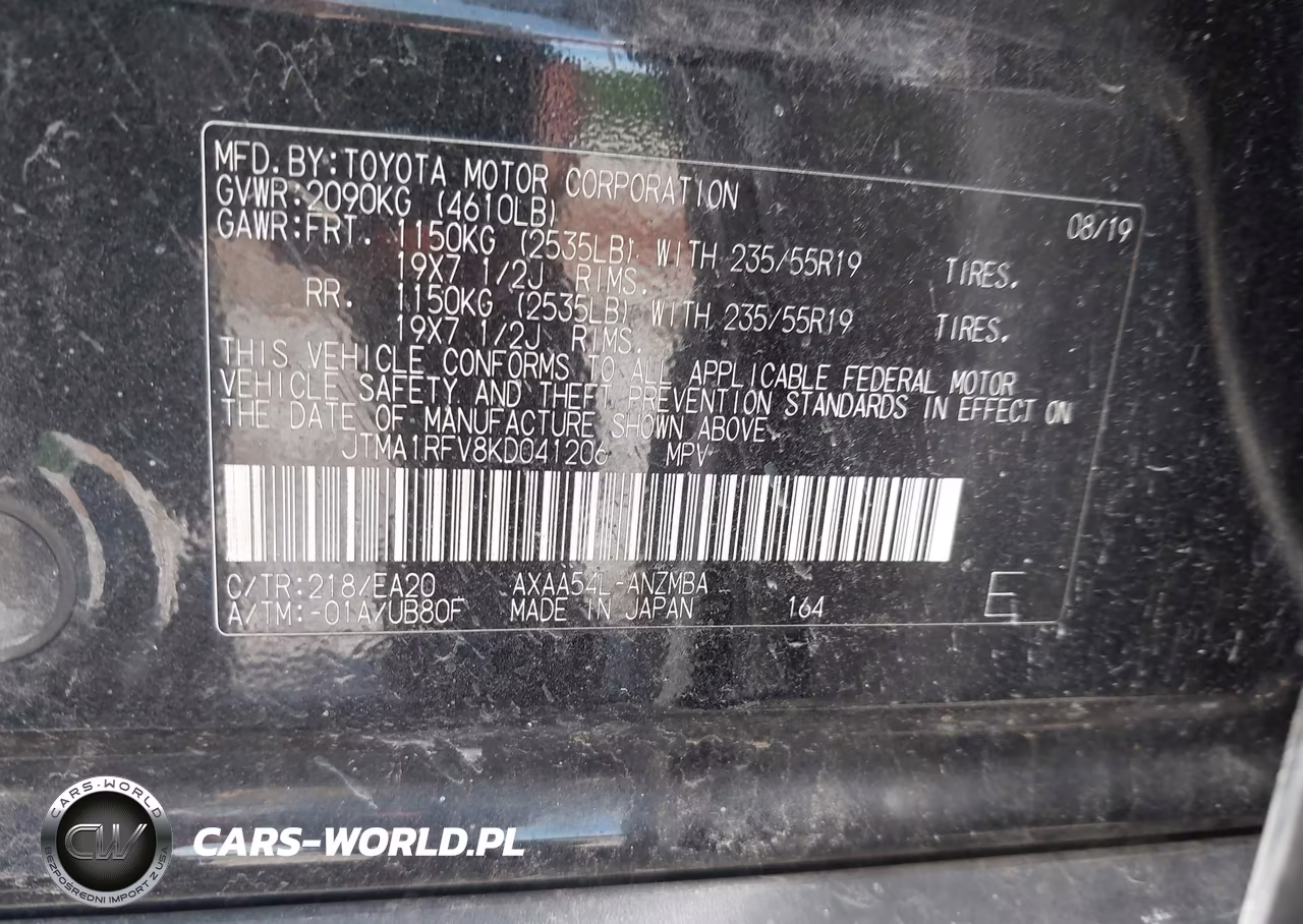 2019 Toyota Rav4 Xle Premium VIN:JTMA1RFV8KD041206 - 9