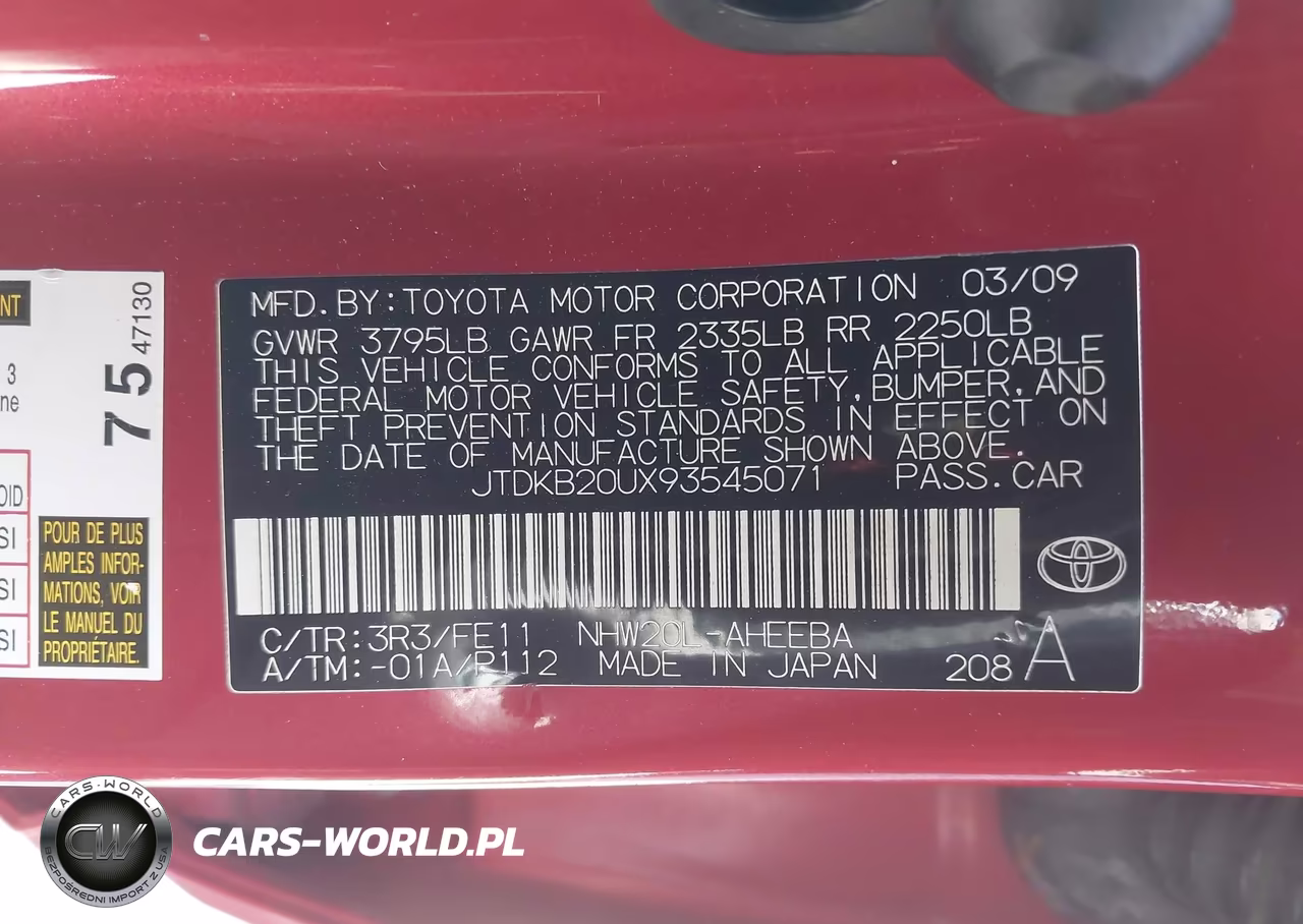 2009 Toyota Prius VIN:JTDKB20UX93545071 - 9