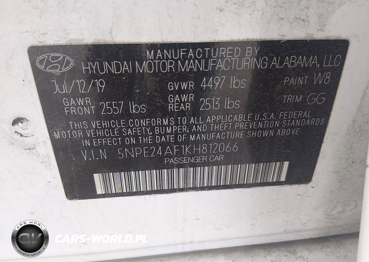 2019 Hyundai Sonata Se VIN:5NPE24AF1KH812066 - 9