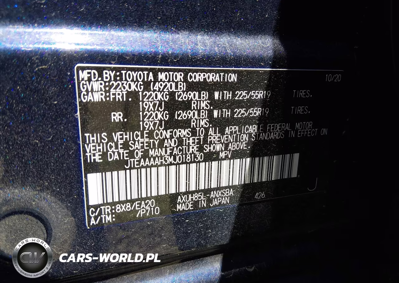 2021 Toyota Venza Limited VIN:JTEAAAAH3MJ018130 - 9