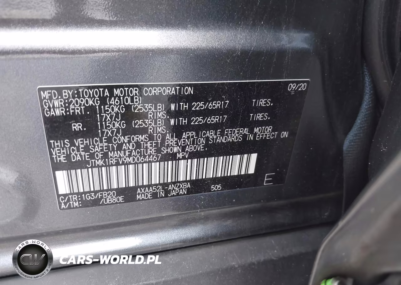2021 Toyota Rav4 Le VIN:JTMK1RFV9MD064467 - 9