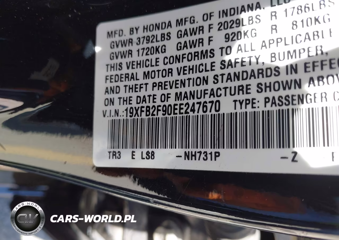2014 Honda Civic Ex-L VIN:19XFB2F90EE247670 - 9