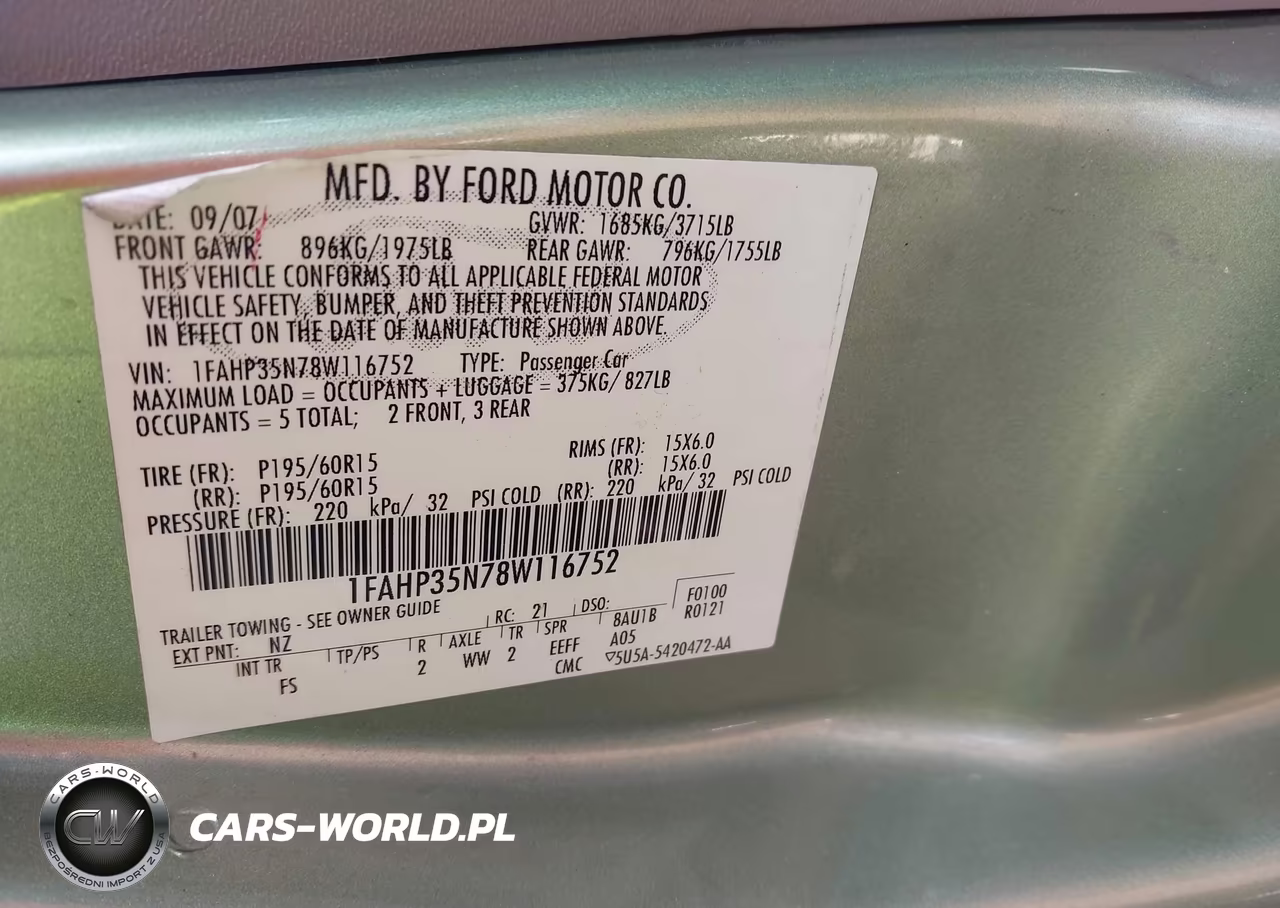 2008 Ford Focus Se-Ses VIN:1FAHP35N78W116752 - 9