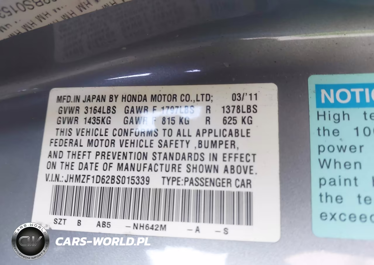 2011 Honda Cr-Z Ex VIN:JHMZF1D62BS015339 - 9