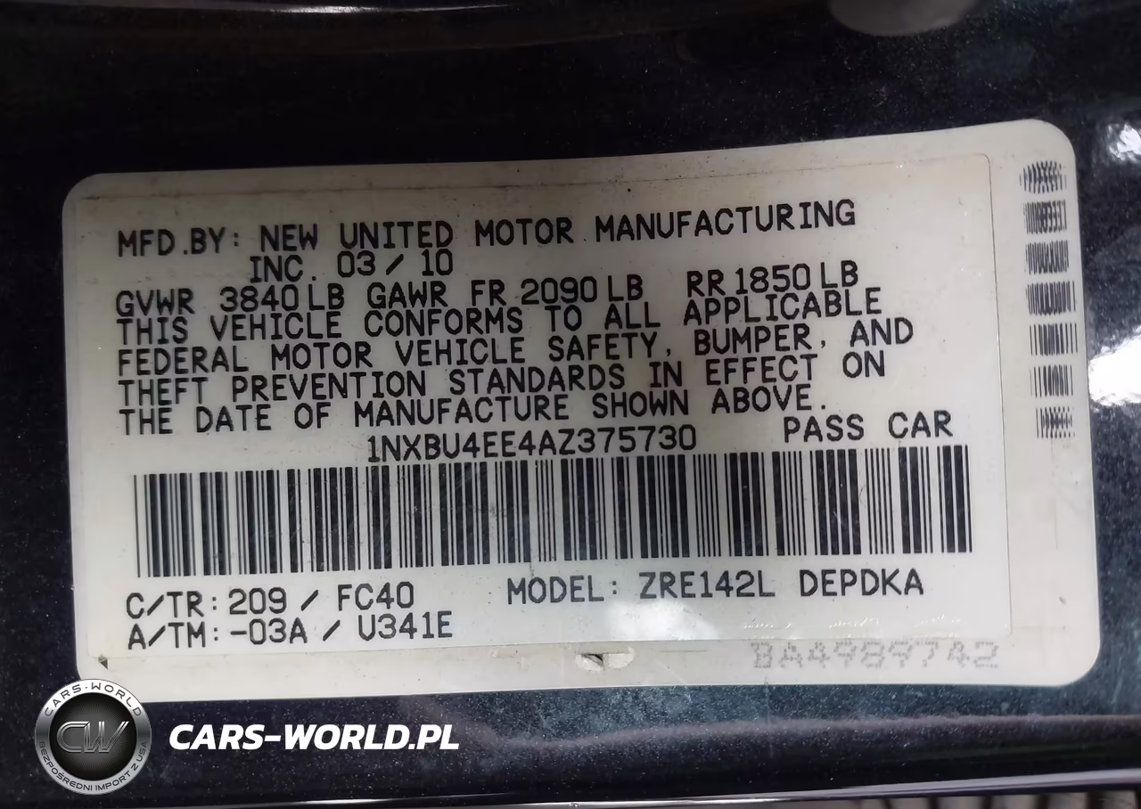 2010 Toyota Corolla Le VIN:1NXBU4EE4AZ375730 - 9