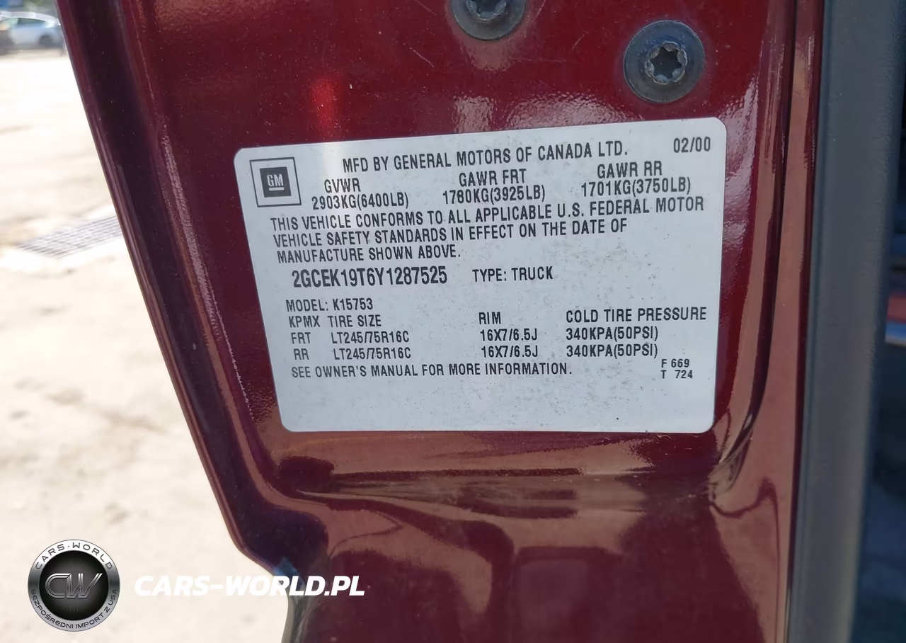 2000 Chevrolet Silverado 1500 Ls VIN:2GCEK19T6Y1287525 - 9