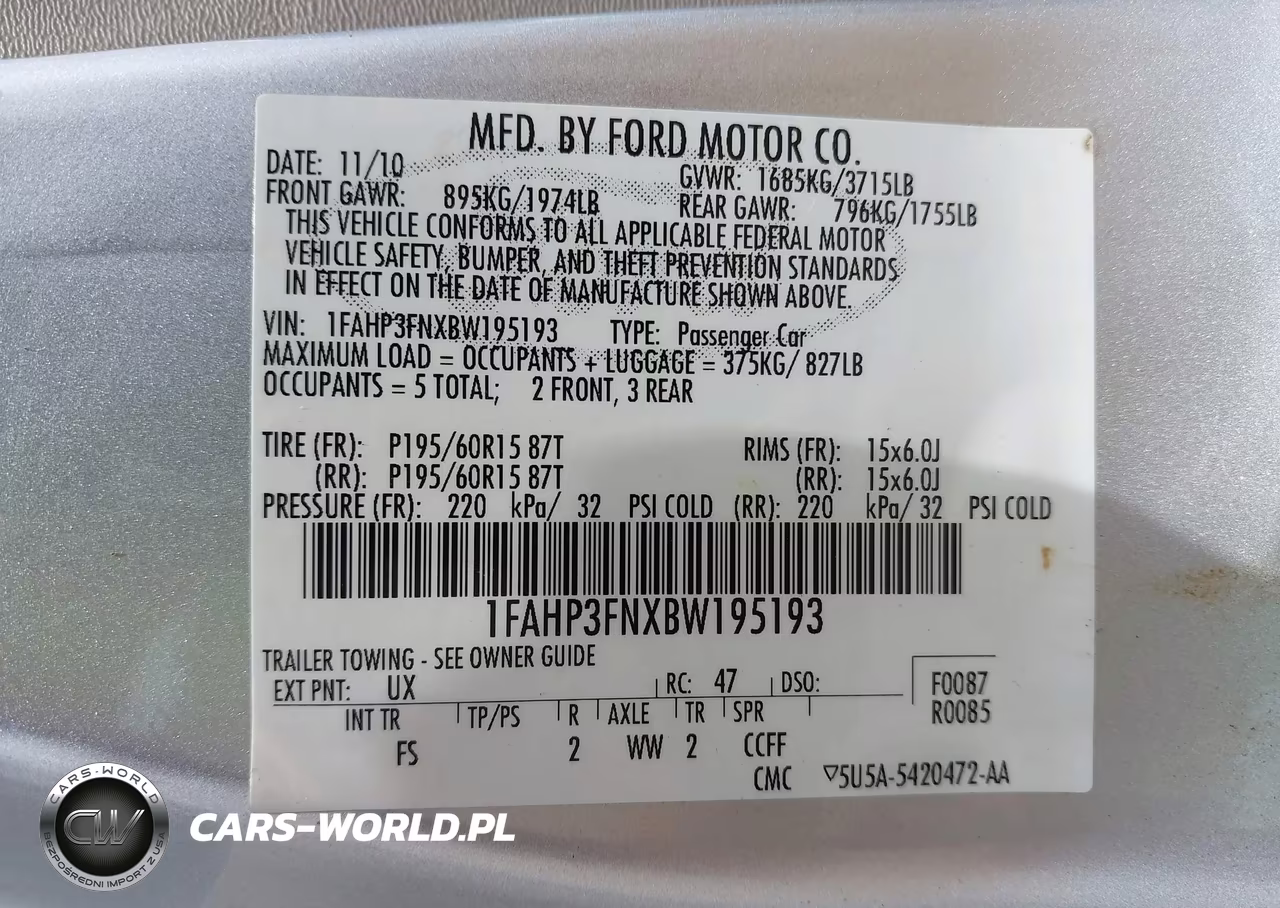 2011 Ford Focus Se VIN:1FAHP3FNXBW195193 - 9