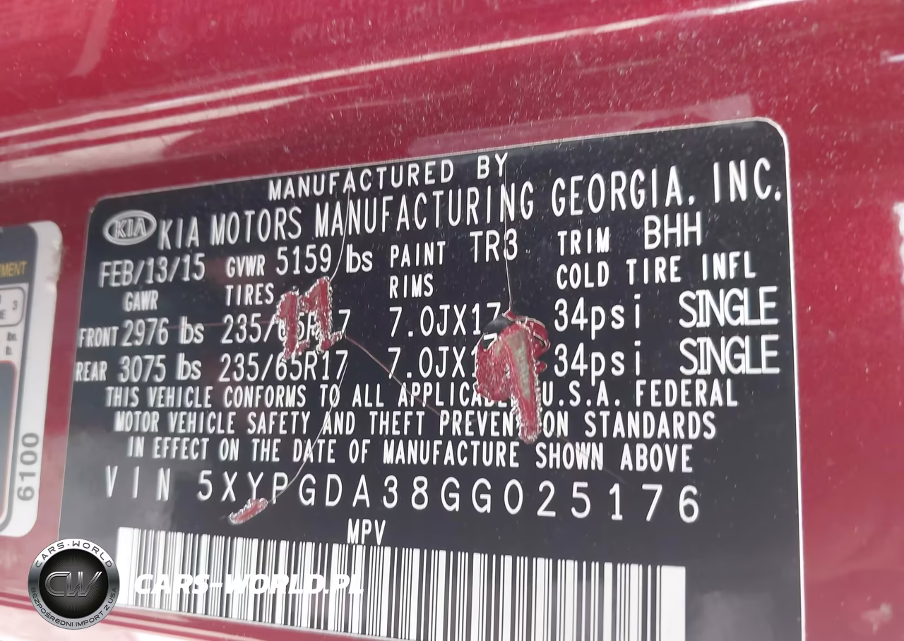 2016 Kia Sorento 2.4L Lx VIN:5XYPGDA38GG025176 - 9