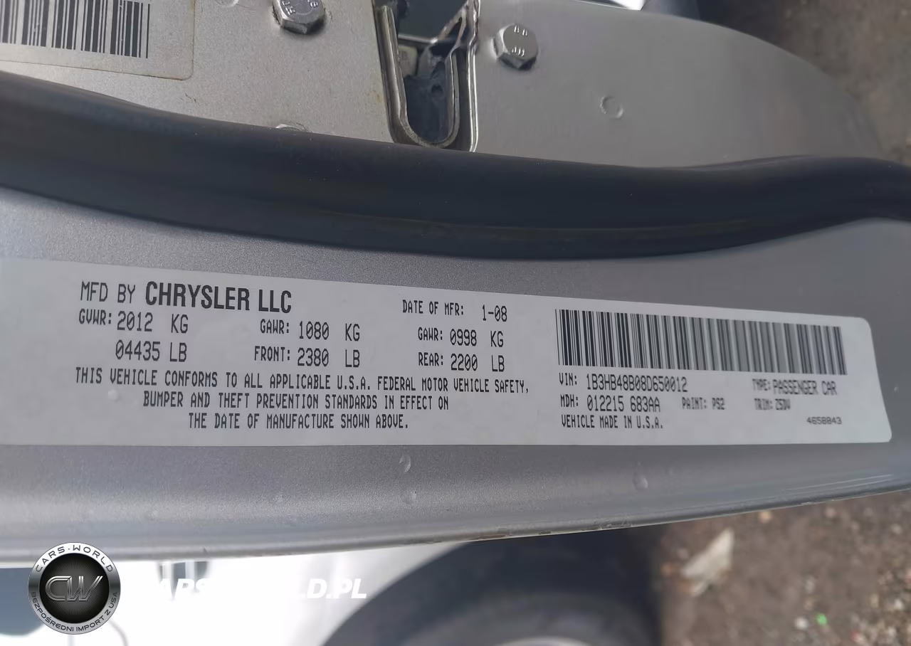 2008 Dodge Caliber Sxt VIN:1B3HB48B08D650012 - 9