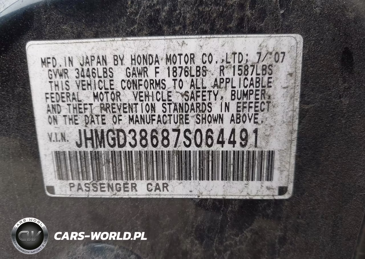 2007 Honda Fit Sport VIN:JHMGD38687S064491 - 9