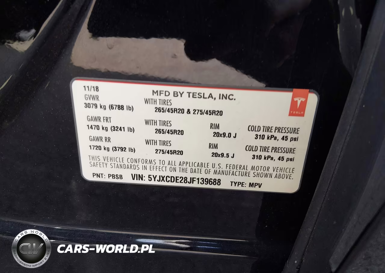 2018 Tesla Model X VIN:5YJXCDE28JF139688 - 9
