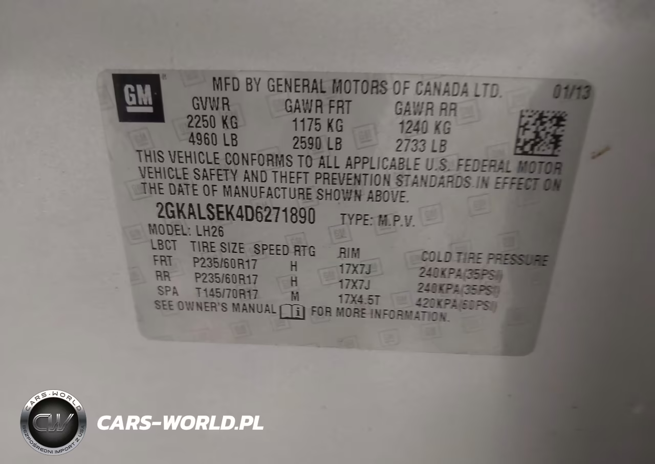 2013 GMC Terrain Sle-2 VIN:2GKALSEK4D6271890 - 9