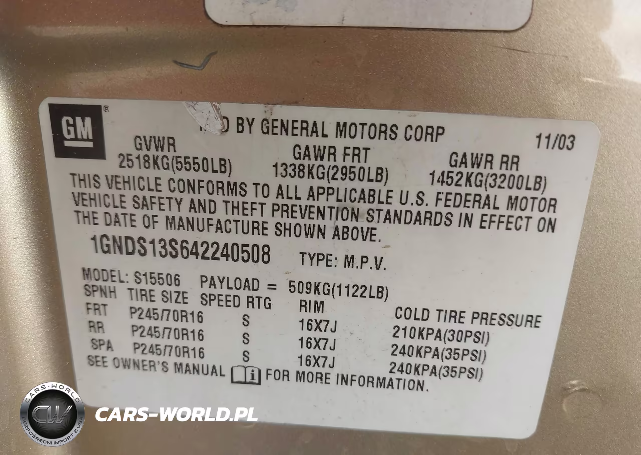 2004 Chevrolet Trailblazer Ls VIN:1GNDS13S642240508 - 9