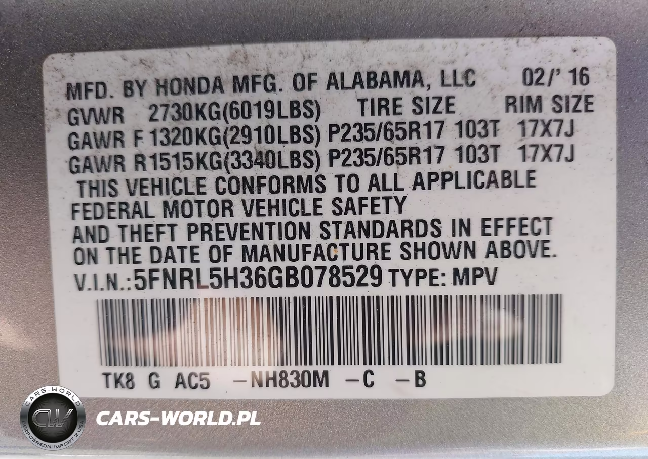 2016 Honda Odyssey Se VIN:5FNRL5H36GB078529 - 9