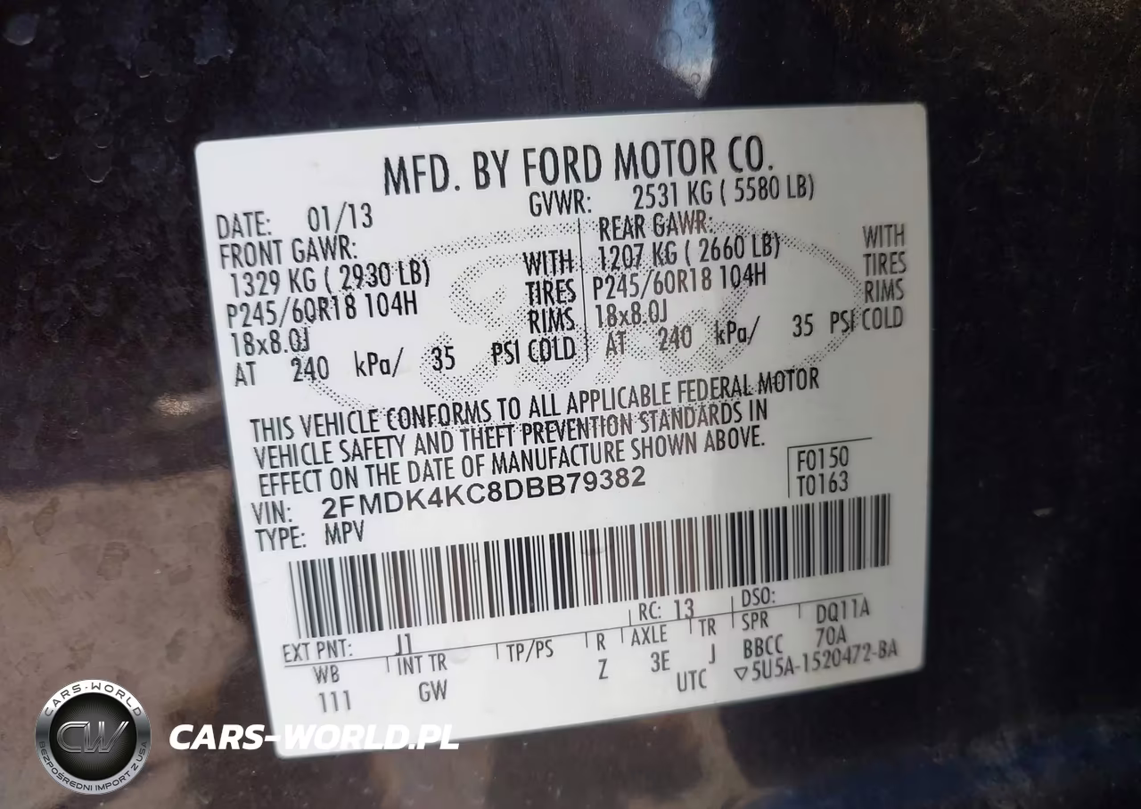 2013 Ford Edge Limited VIN:2FMDK4KC8DBB79382 - 9