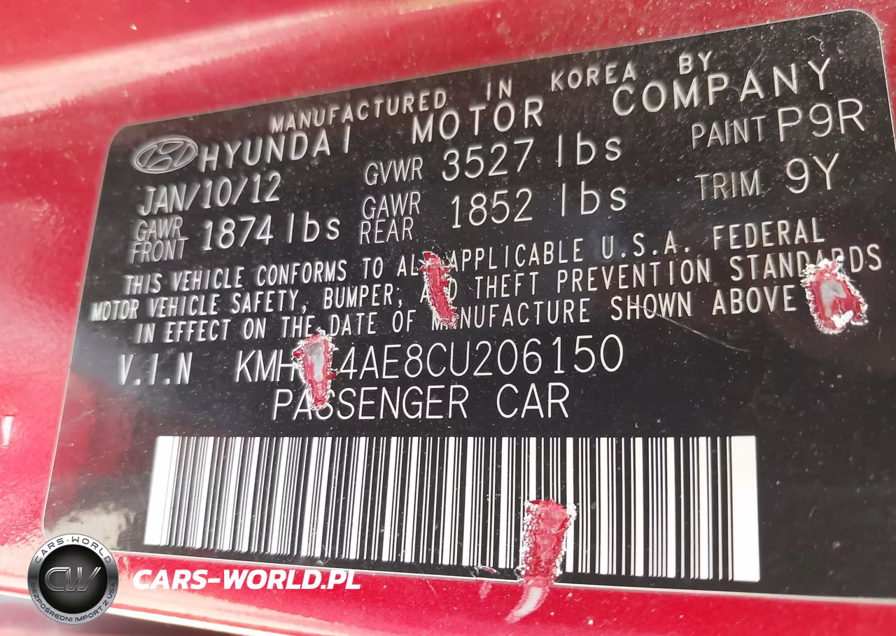 2012 Hyundai Accent Gls VIN:KMHCT4AE8CU206150 - 9