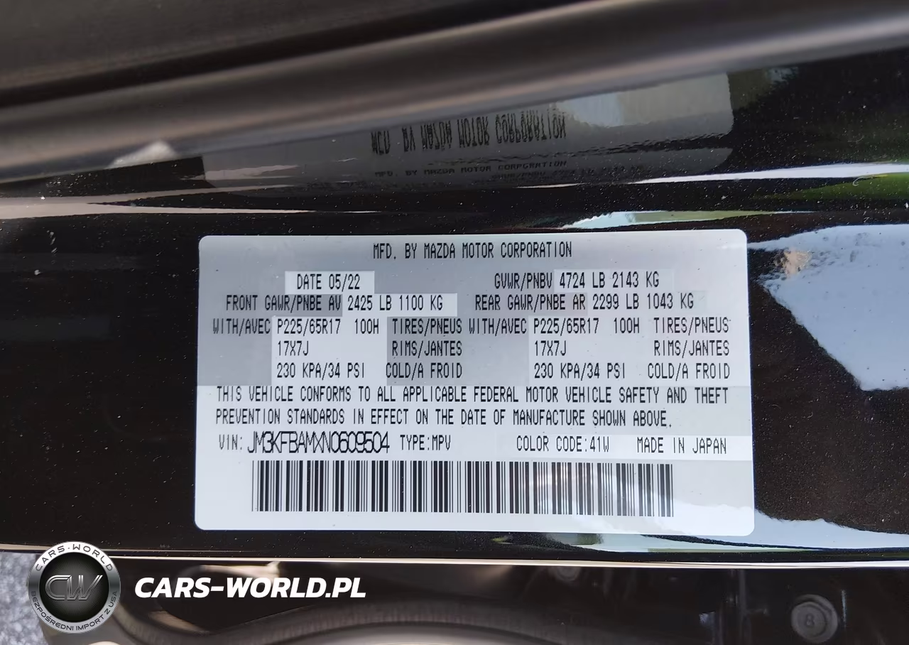2022 Mazda Cx-5 2.5 S VIN:JM3KFBAMXN0609504 - 9