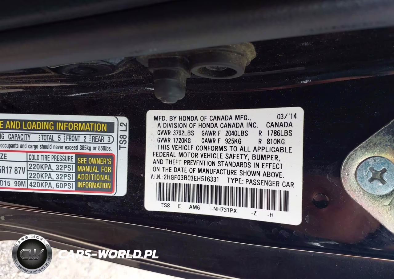 2014 Honda Civic Ex-L VIN:2HGFG3B03EH516331 - 9