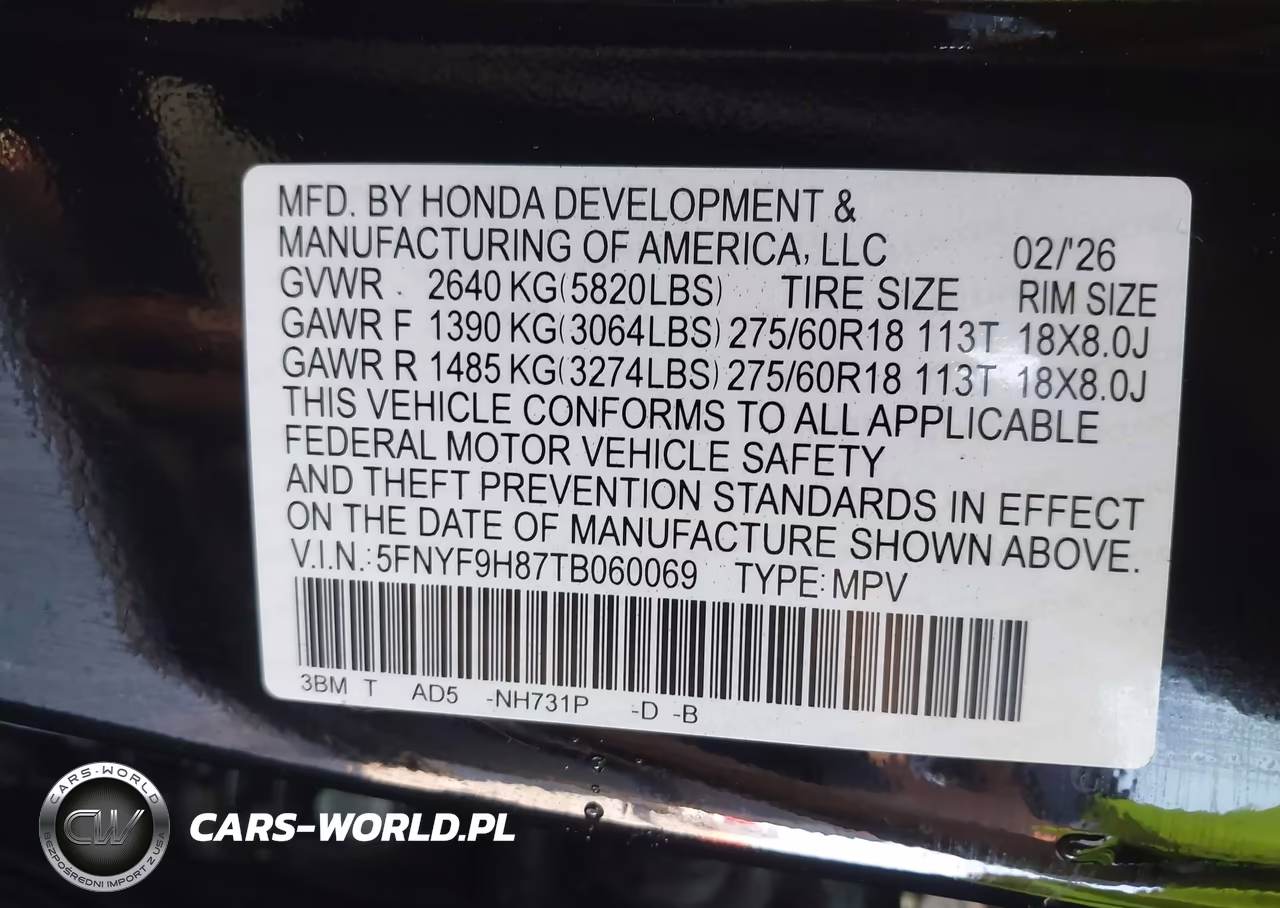 2026 Honda Passport VIN:5FNYF9H87TB060069 - 9