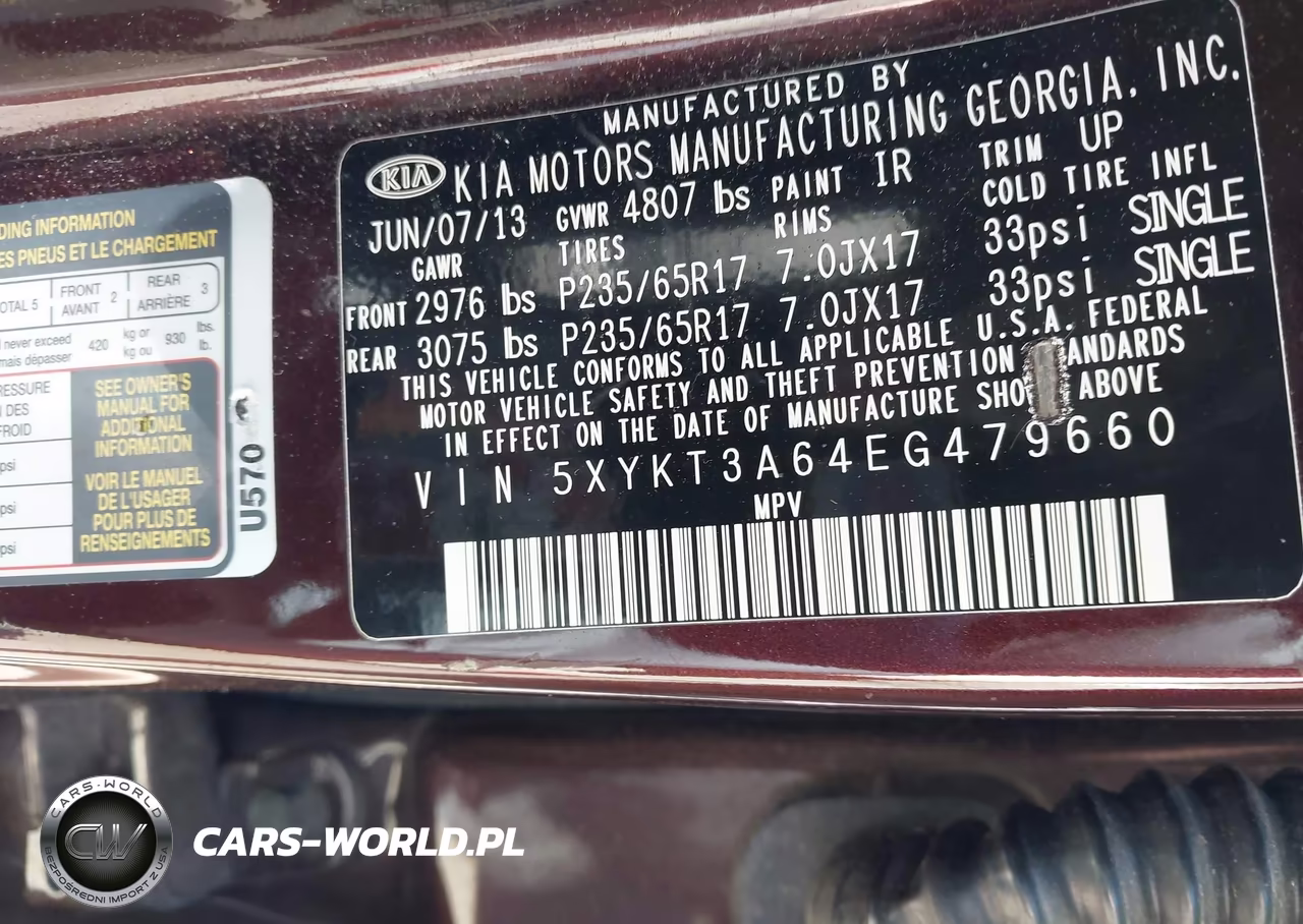 2014 Kia Sorento Lx VIN:5XYKT3A64EG479660 - 9