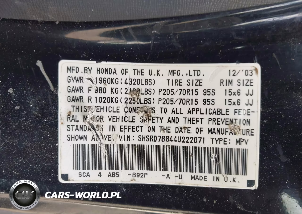 2004 Honda Cr-V Ex VIN:SHSRD78844U222071 - 9