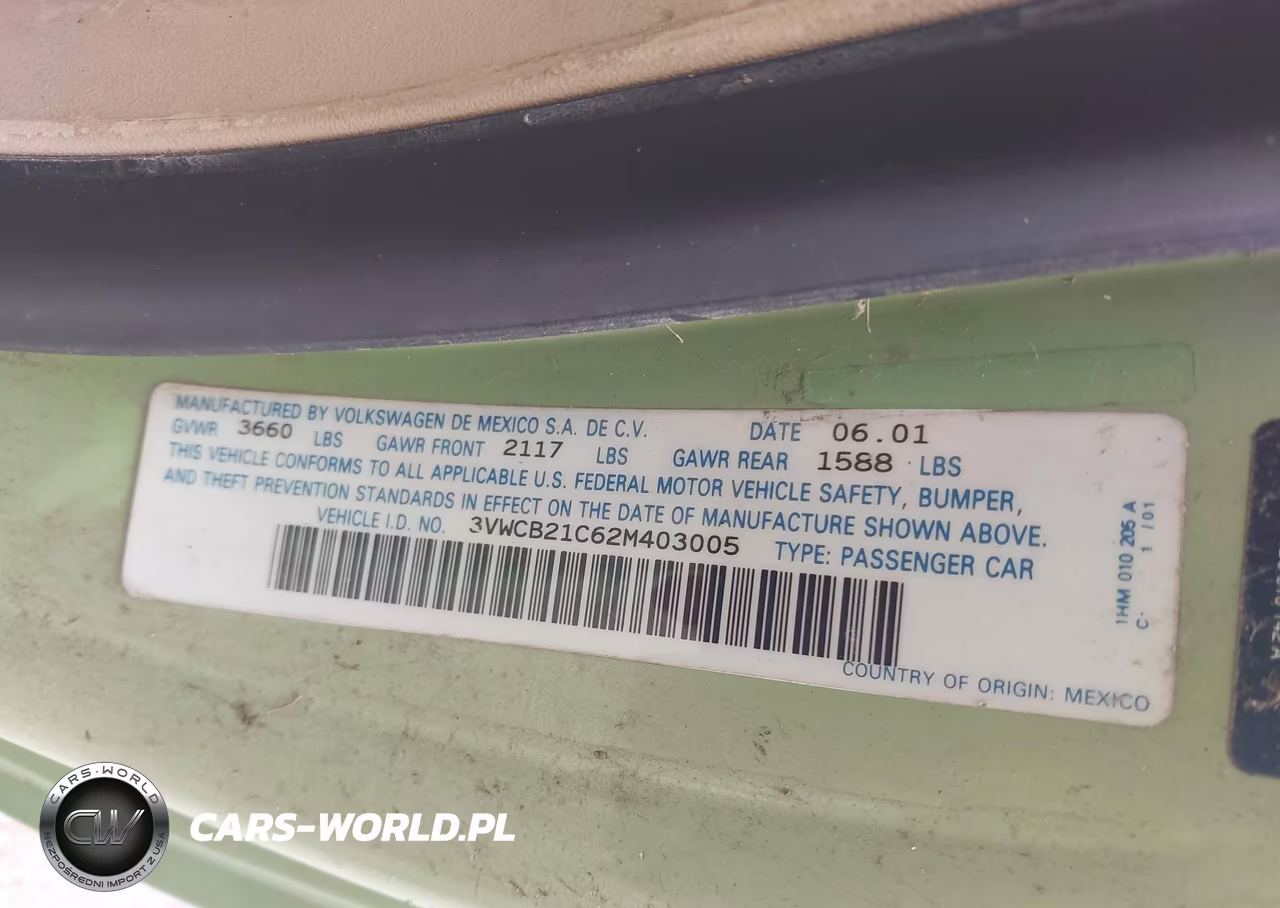 2002 Volkswagen New Beetle Gls VIN:3VWCB21C62M403005 - 9