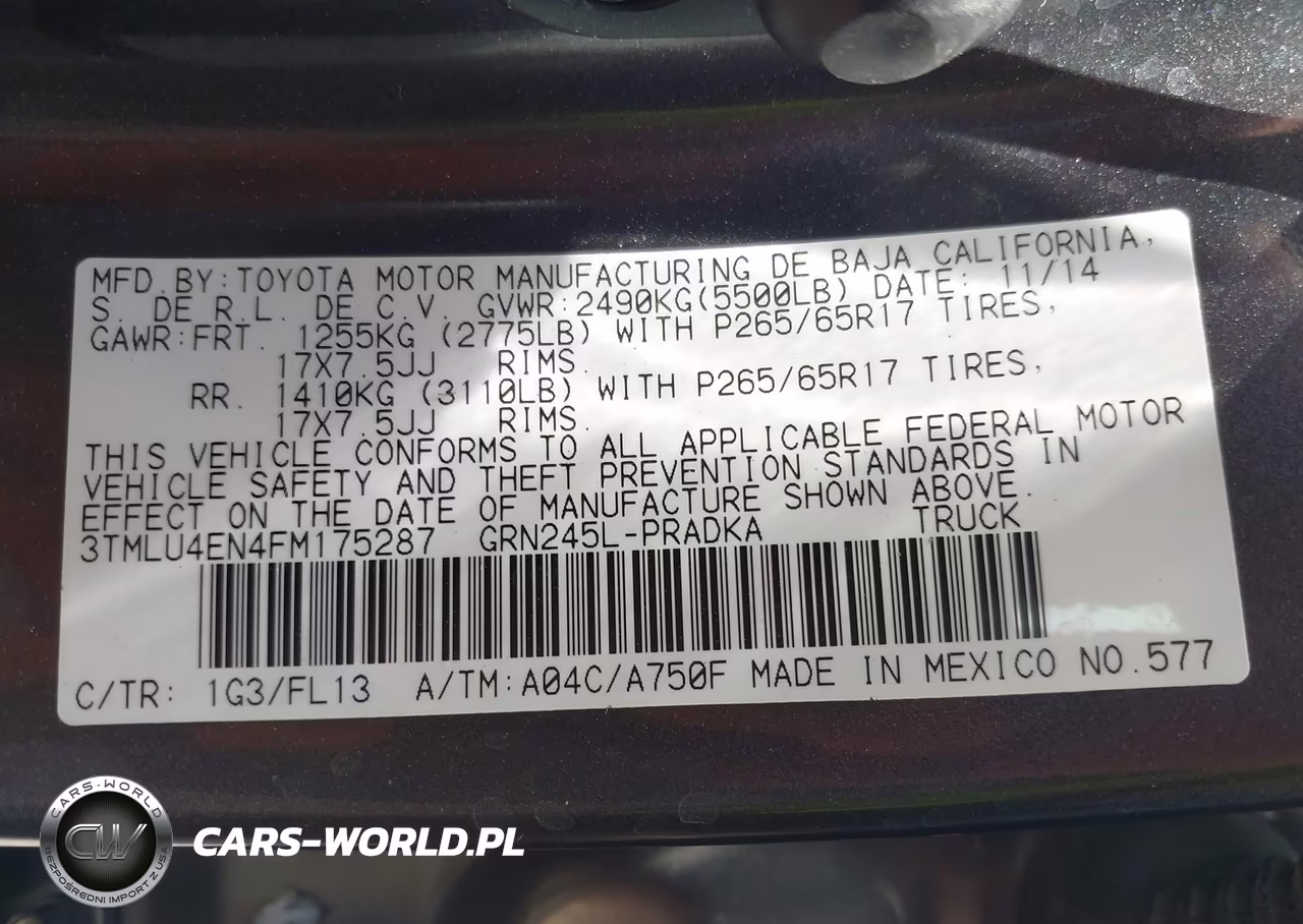 2015 Toyota Tacoma Base V6 VIN:3TMLU4EN4FM175287 - 9