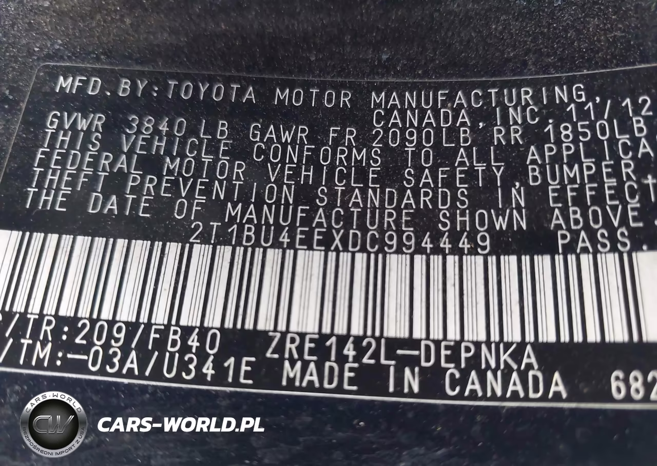 2013 Toyota Corolla Le VIN:2T1BU4EEXDC994449 - 9