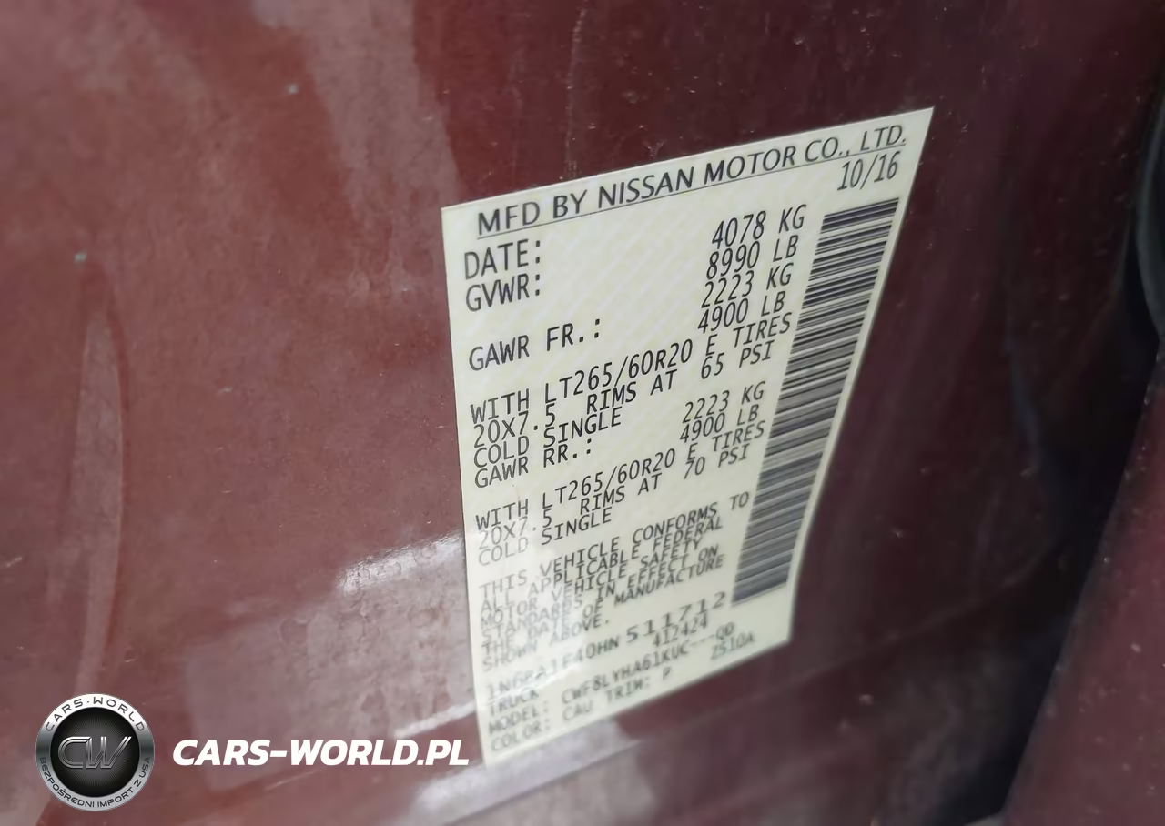 2017 Nissan Titan Xd Platinum Reserve Diesel VIN:1N6BA1F40HN511712 - 9