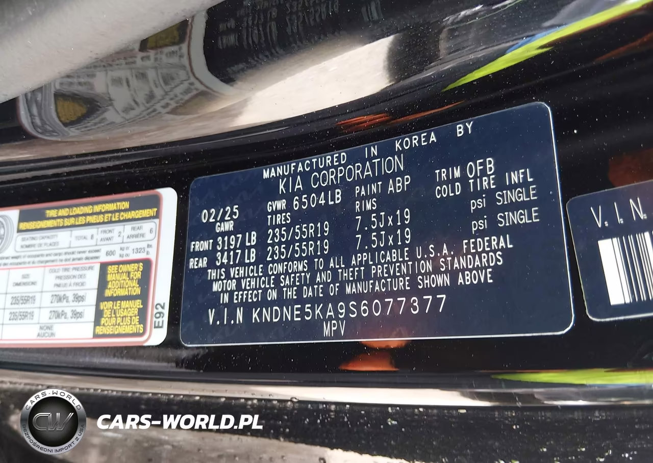 2025 Kia Carnival Mpv Hybrid Sx VIN:KNDNE5KA9S6077377 - 9