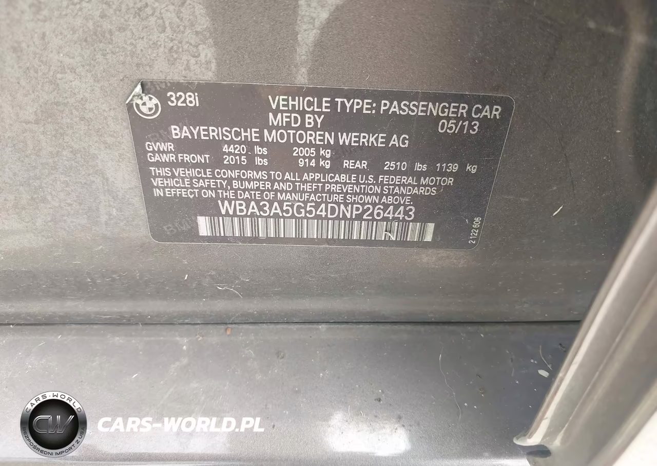 2013 BMW 328I VIN:WBA3A5G54DNP26443 - 9