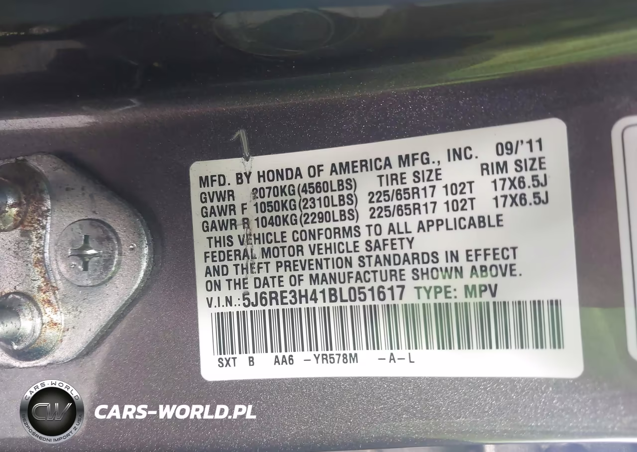 2011 Honda Cr-V Se VIN:5J6RE3H41BL051617 - 9