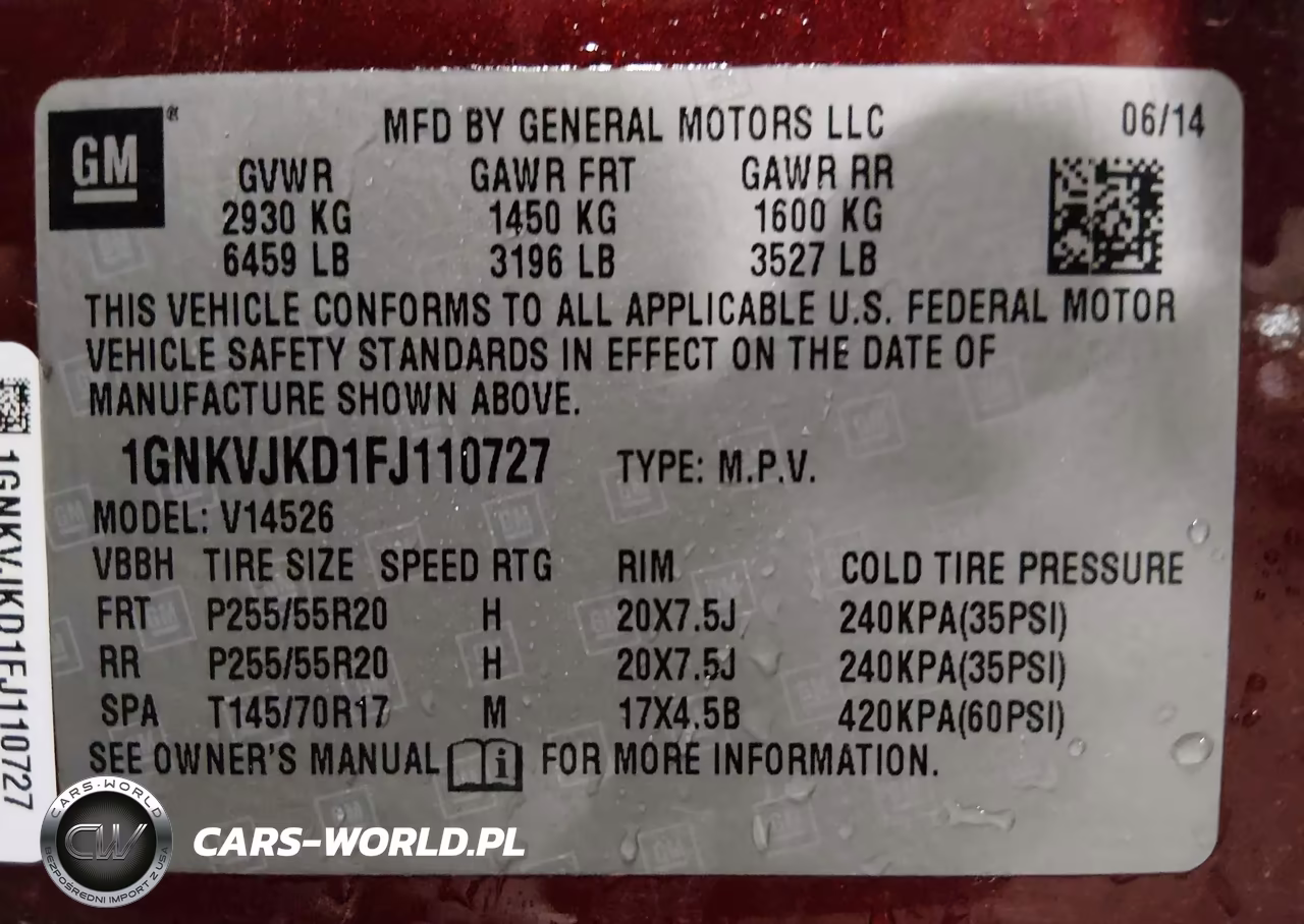 2015 Chevrolet Traverse Ltz VIN:1GNKVJKD1FJ110727 - 9