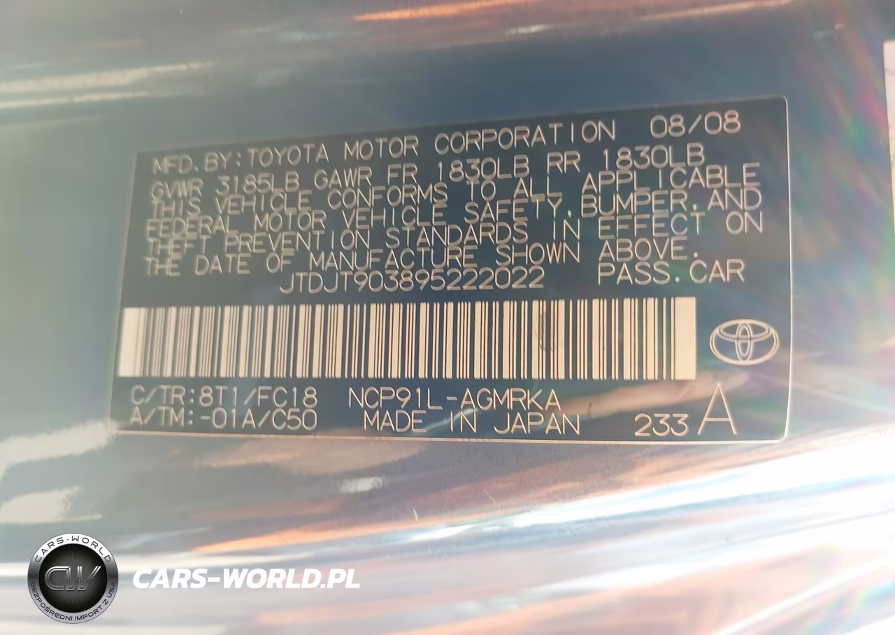 2009 Toyota Yaris VIN:JTDJT903895222022 - 9