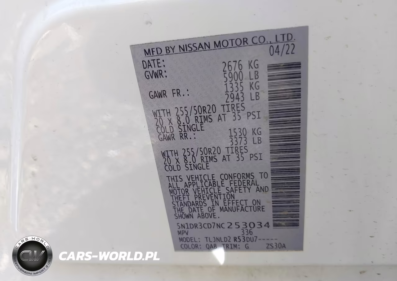 2022 Nissan Pathfinder Sl 4Wd VIN:5N1DR3CD7NC253034 - 9