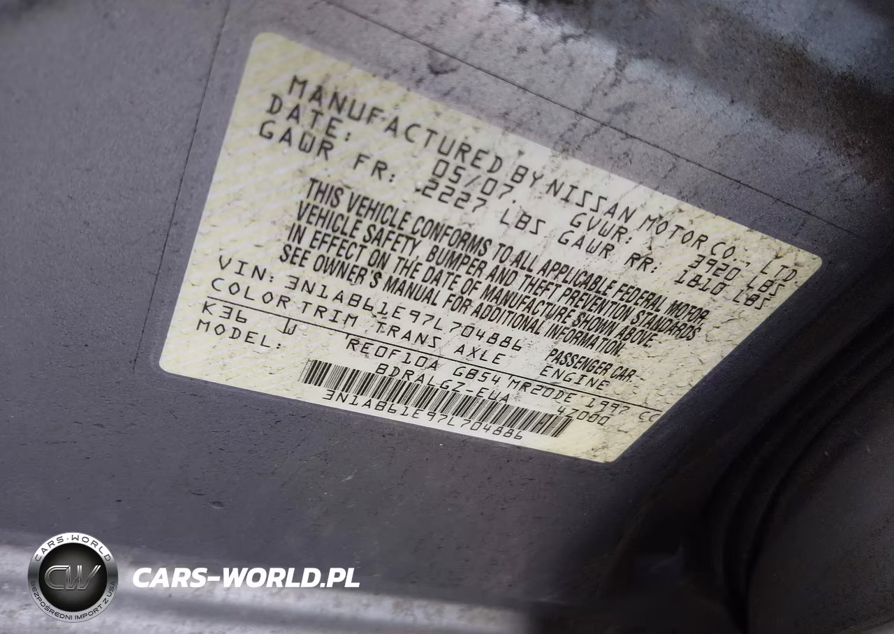2007 Nissan Sentra 2.0Sl VIN:3N1AB61E97L704886 - 9