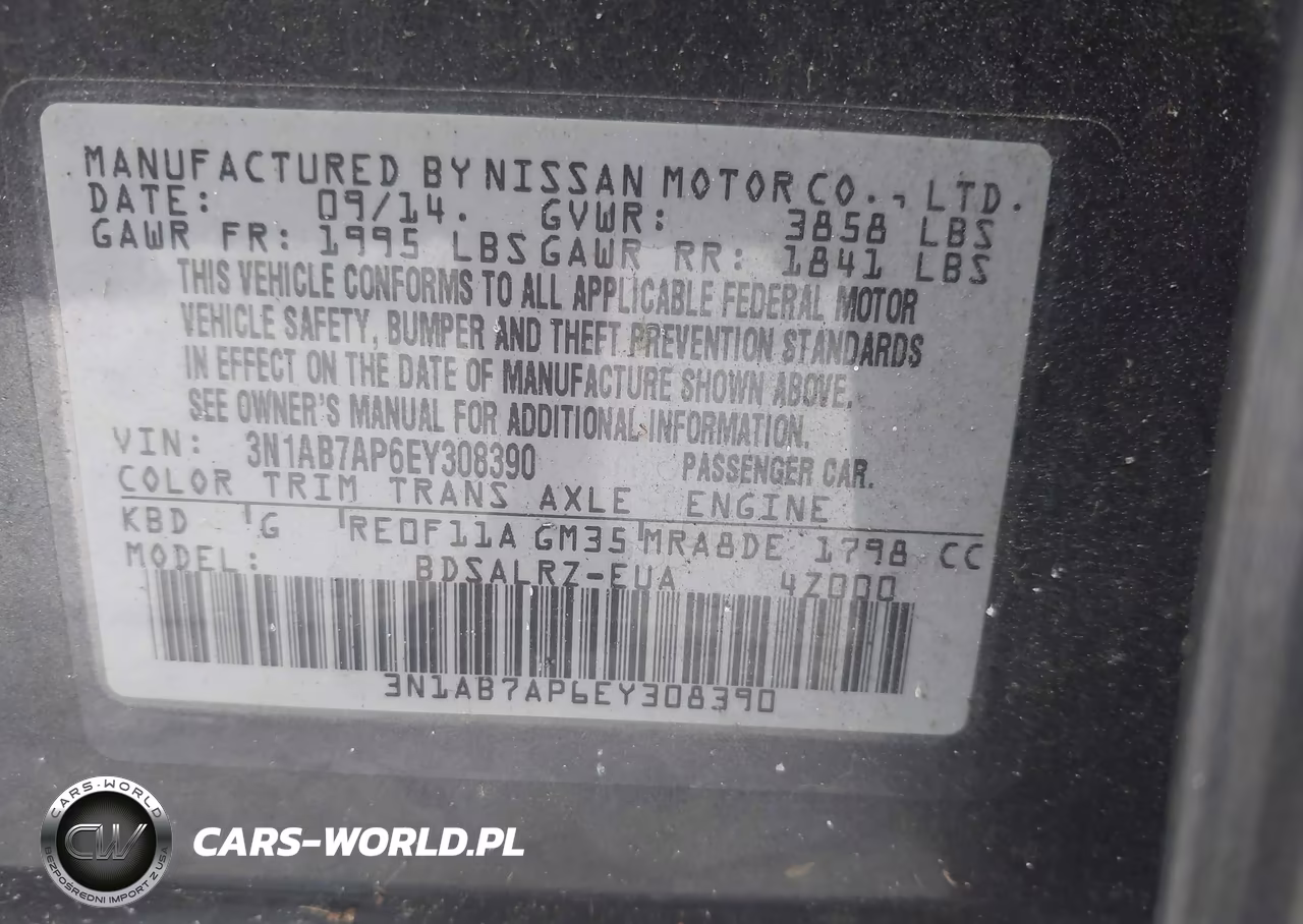 2014 Nissan Sentra Sr VIN:3N1AB7AP6EY308390 - 9