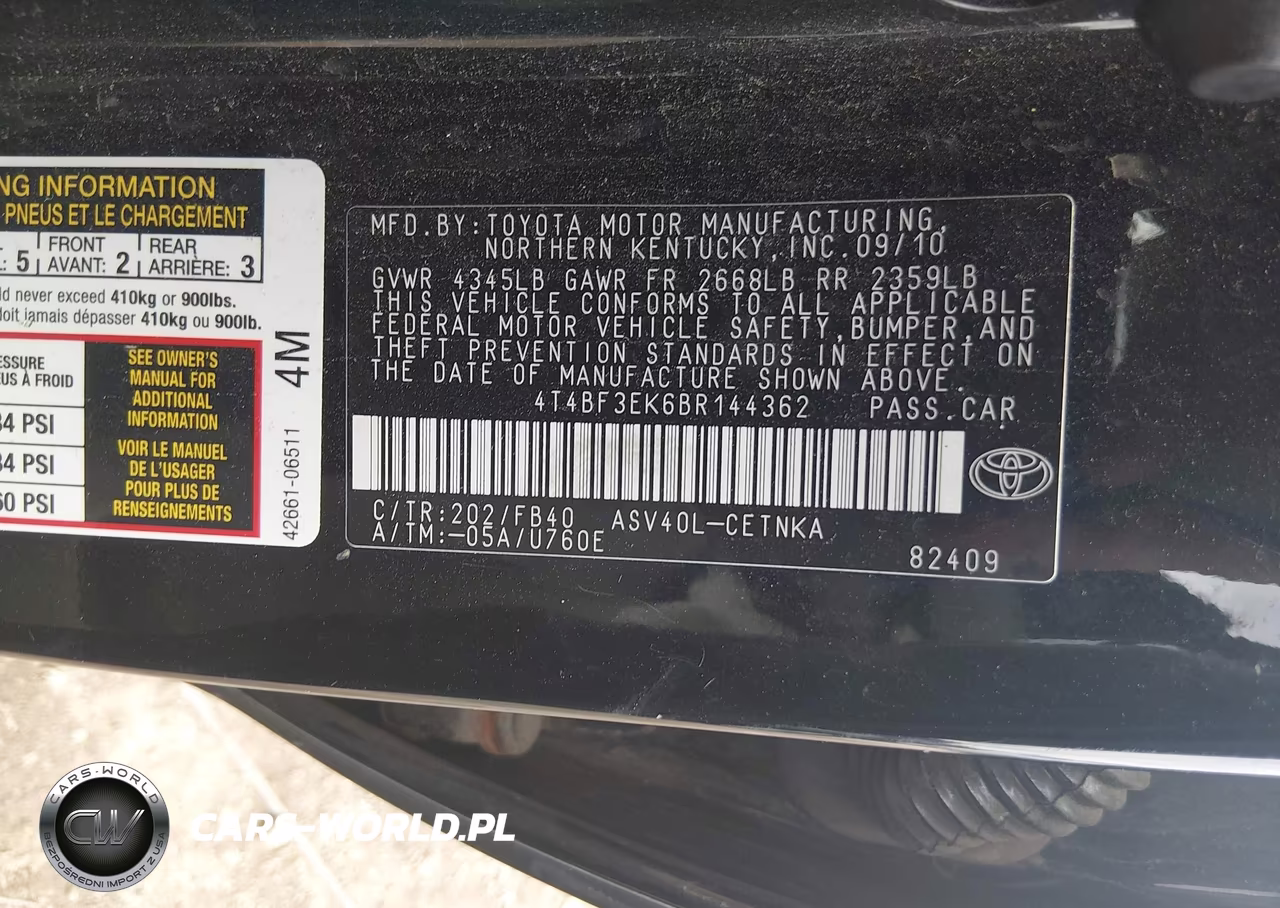 2011 Toyota Camry Le VIN:4T4BF3EK6BR144362 - 9