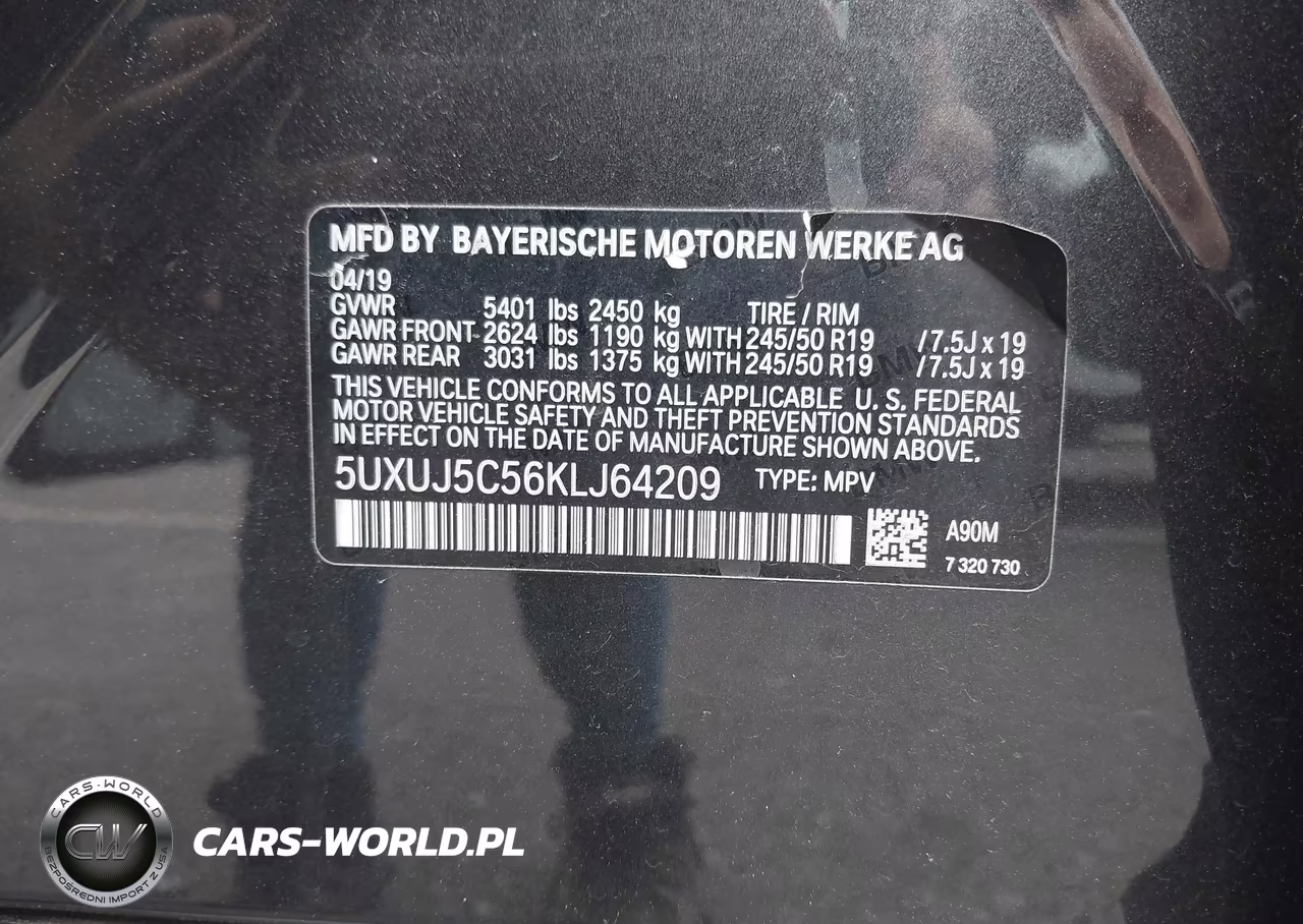 2019 BMW X4 M40I VIN:5UXUJ5C56KLJ64209 - 9