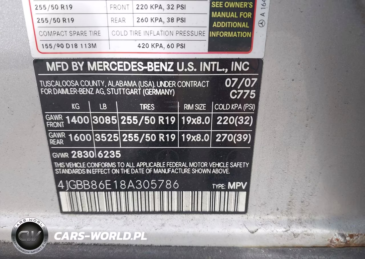 2008 Mercedes-Benz Ml 350 4Matic VIN:4JGBB86E18A305786 - 9