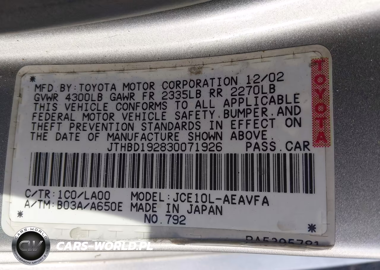 2003 Lexus Is 300 VIN:JTHBD192830071926 - 9